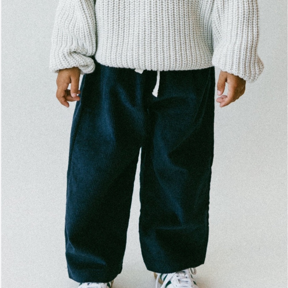 Kids Navy Blue Corduroy Pants